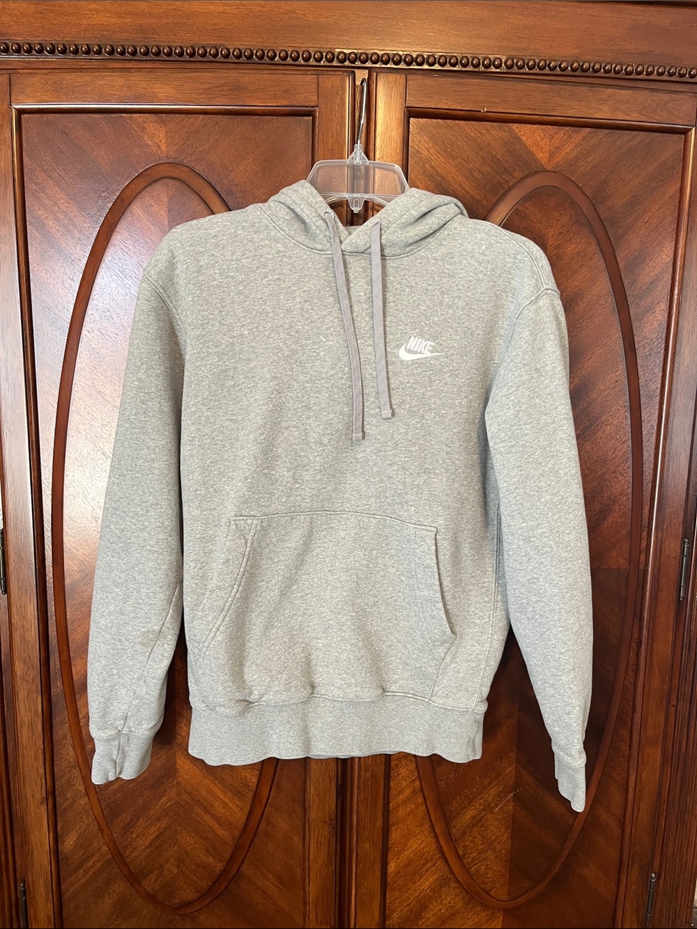 Nike Light Heather Gray Pullover Hoodie with Logo